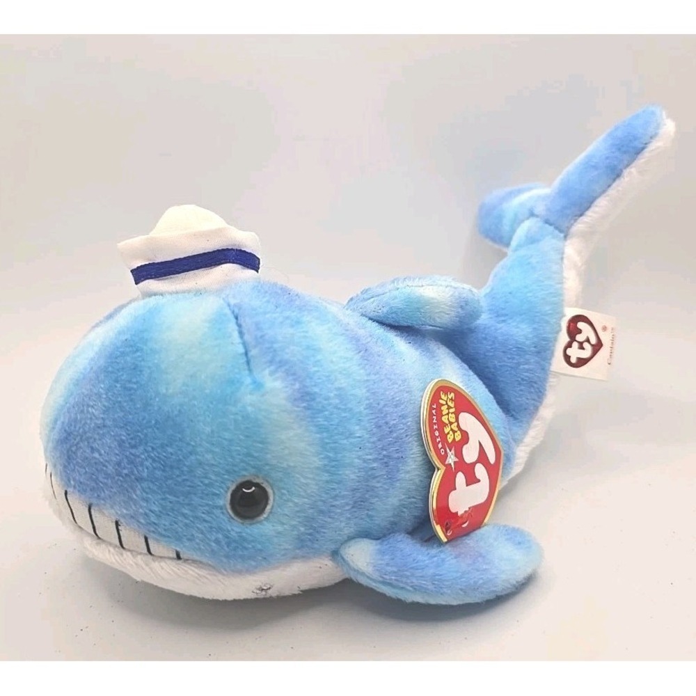2004‎ Ty Beanie Baby "Captain" Retired Blue Whale BB17